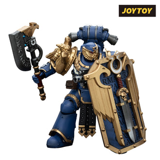 JoyToy Warhammer The Horus Heresy Action Figure - Ultramarines, Invictarus Suzerain #4 with Bolt Pistol, Legatine Axe and Argyrum Pattern Boarding Shield (1/18 Scale) Preorder