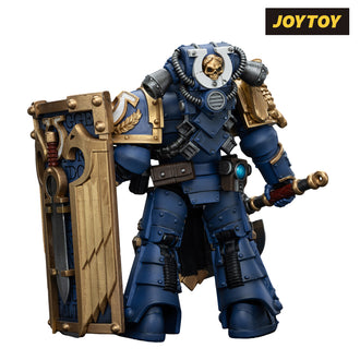 JoyToy Warhammer The Horus Heresy Action Figure - Ultramarines, Invictarus Suzerain #5 with Bolt Pistol, Legatine Axe and Argyrum Pattern Boarding Shield (1/18 Scale)