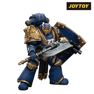 JoyToy Warhammer The Horus Heresy Action Figure - Ultramarines, Invictarus Suzerain #5 with Bolt Pistol, Legatine Axe and Argyrum Pattern Boarding Shield (1/18 Scale)