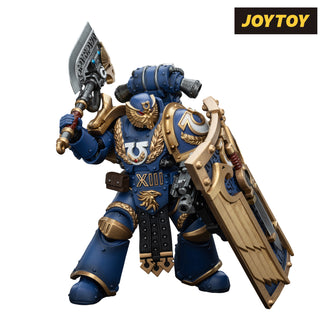 JoyToy Warhammer The Horus Heresy Action Figure - Ultramarines, Invictarus Suzerain #5 with Bolt Pistol, Legatine Axe and Argyrum Pattern Boarding Shield (1/18 Scale)