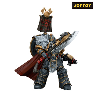 JoyToy Warhammer The Horus Heresy Action Figure - Space Wolves, Legion Praetor with Power Sword & Combat Shield (1/18 Scale)