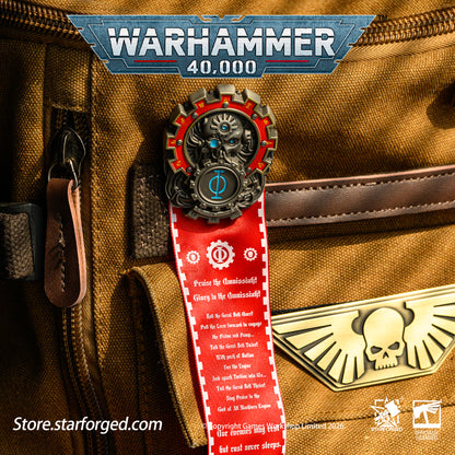 Starforged Warhammer 40,000 Seal of Omnissiah Machine God Deus Mechanicus Men's Brooch Pin Badge