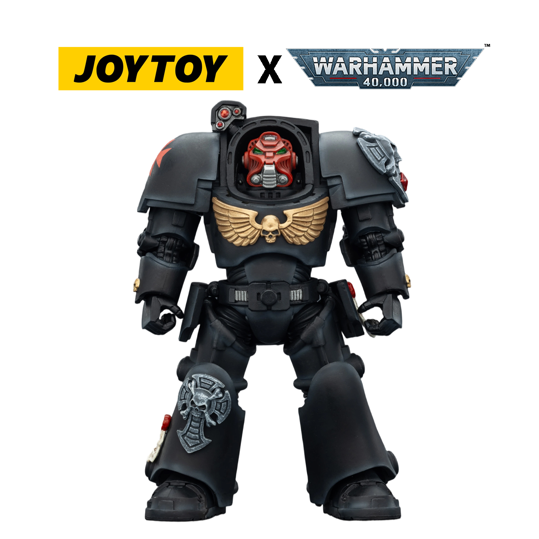 JoyToy Warhammer 40,000 Action Figure - Black Templars, Terminator 1 with Power Sword and Storm Bolter (1/18 Scale) Preorder