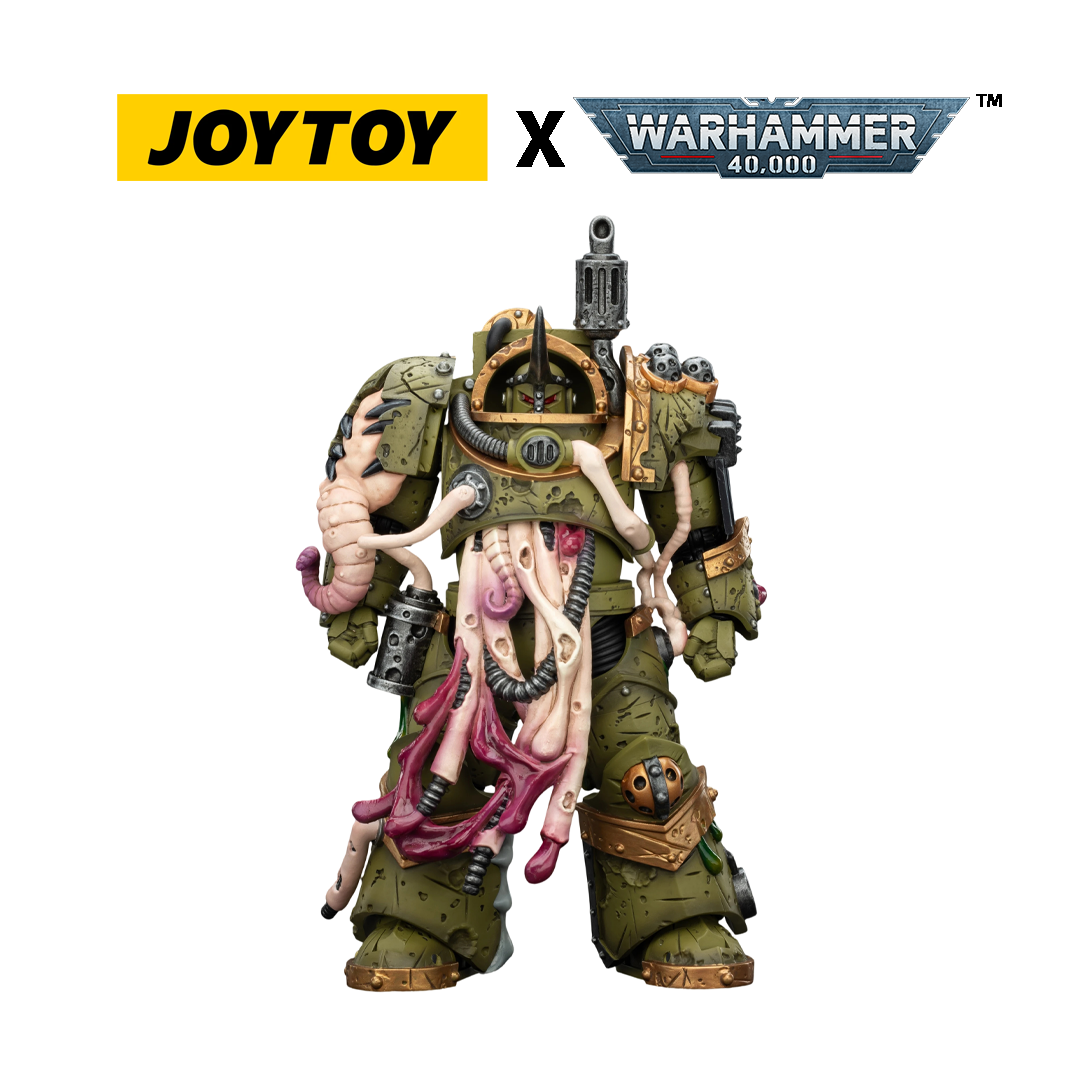 JoyToy Warhammer 40,000 Action Figure - Death Guard, Blightlord Terminator 2 with Flail of Corruption (1/18 Scale) Preorder