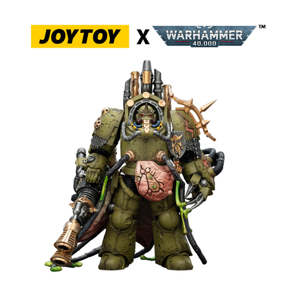 JoyToy Warhammer 40,000 Action Figure - Death Guard, Lord of Virulence with Power Fist and Twin Plague Spewer (1/18 Scale) Preorder