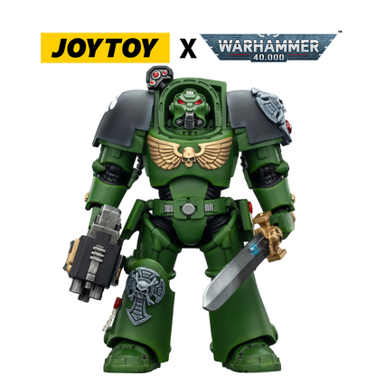 JoyToy Warhammer 40,000 Action Figure - Salamanders, Terminator 1 with Power Sword and Storm Bolter (1/18 Scale) Preorder