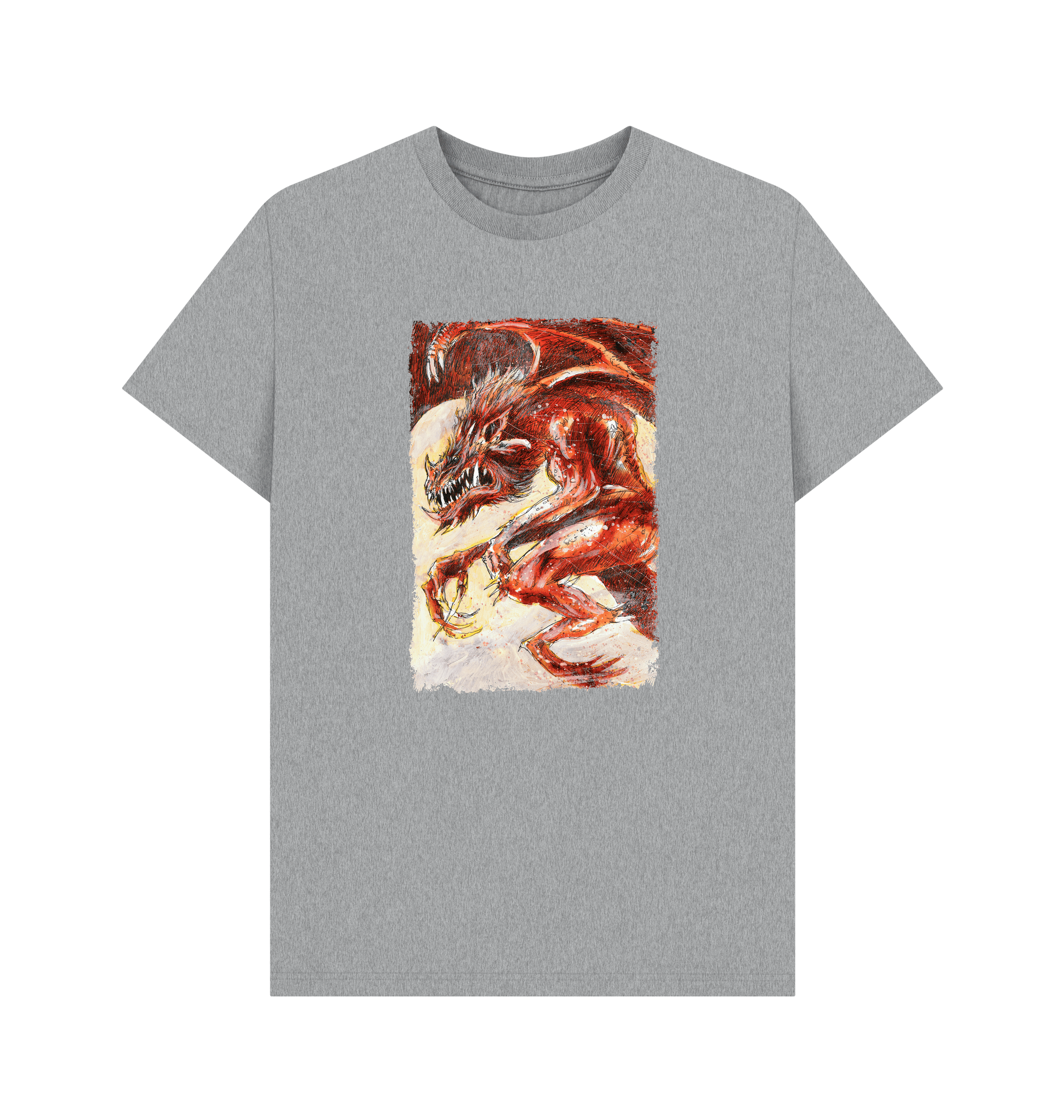 Athletic Grey GRIMDARK - Chaos Furie T Shirt
