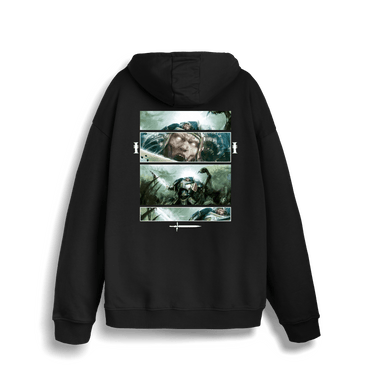 Black Printed Sweater Back