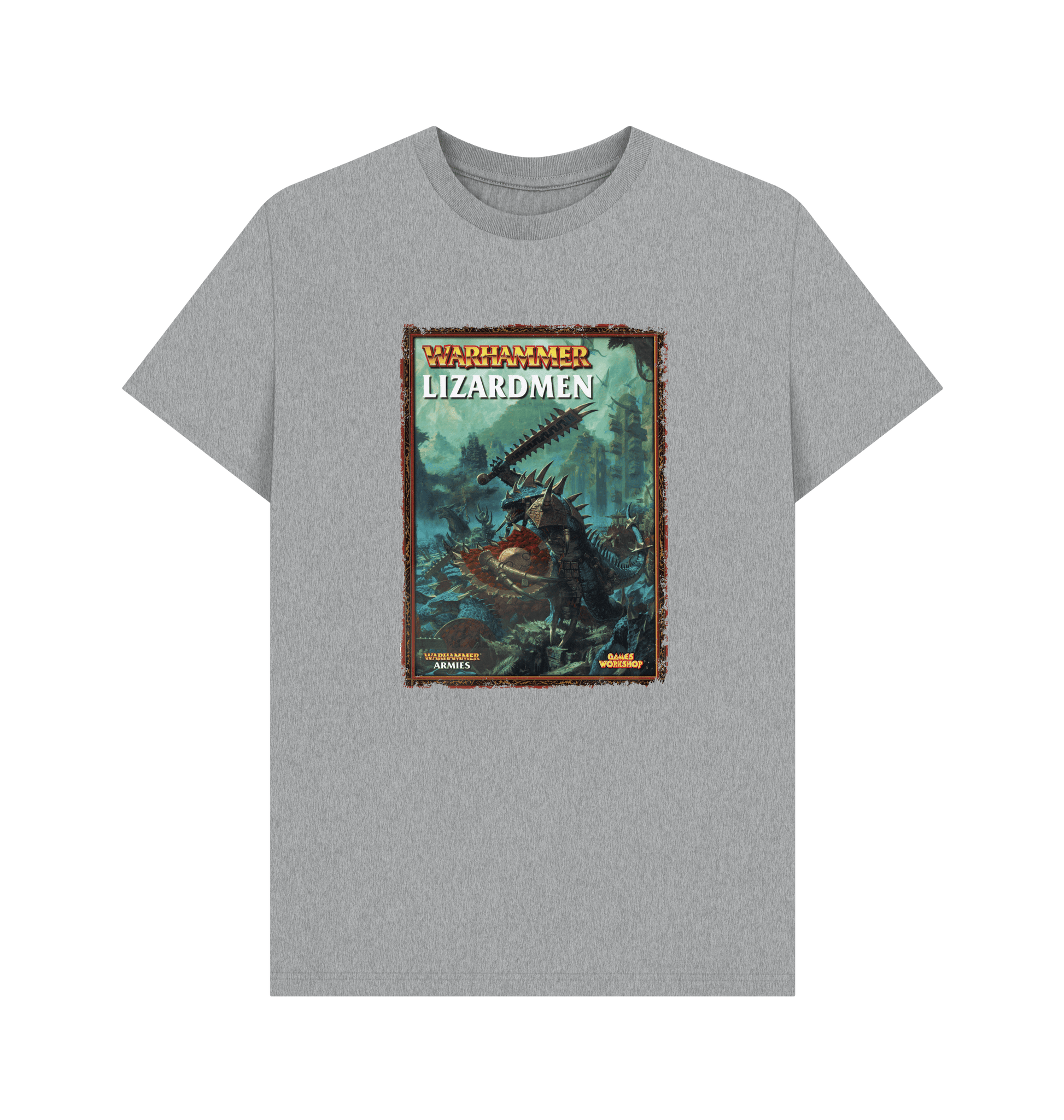 Athletic Grey Warhammer Fantasy Battle 7th Edition - Lizardmen T Shirt