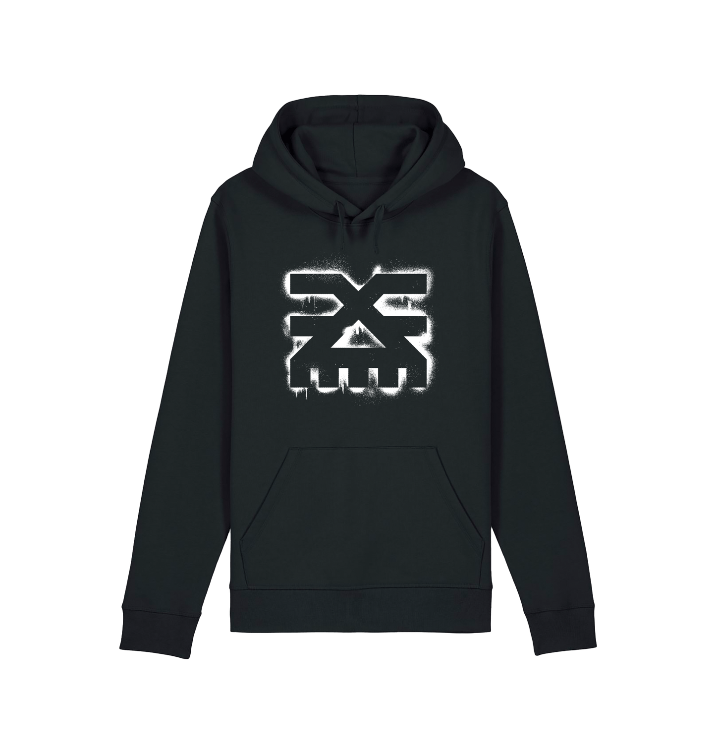Black Printed Hoody Front