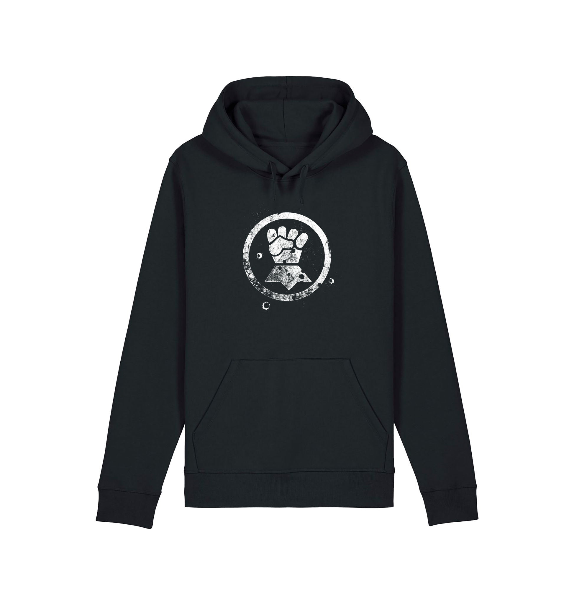 Black Printed Hoody Front