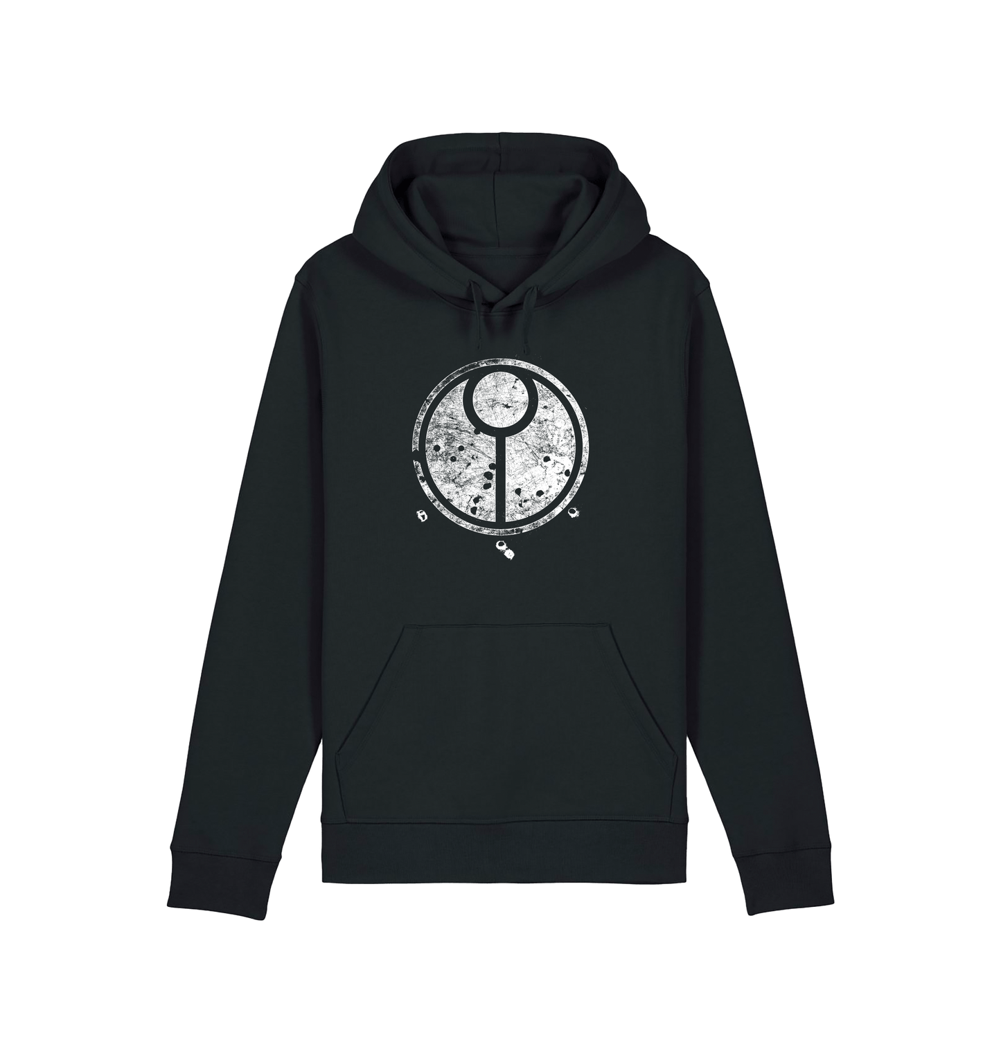 Black Printed Hoody Front