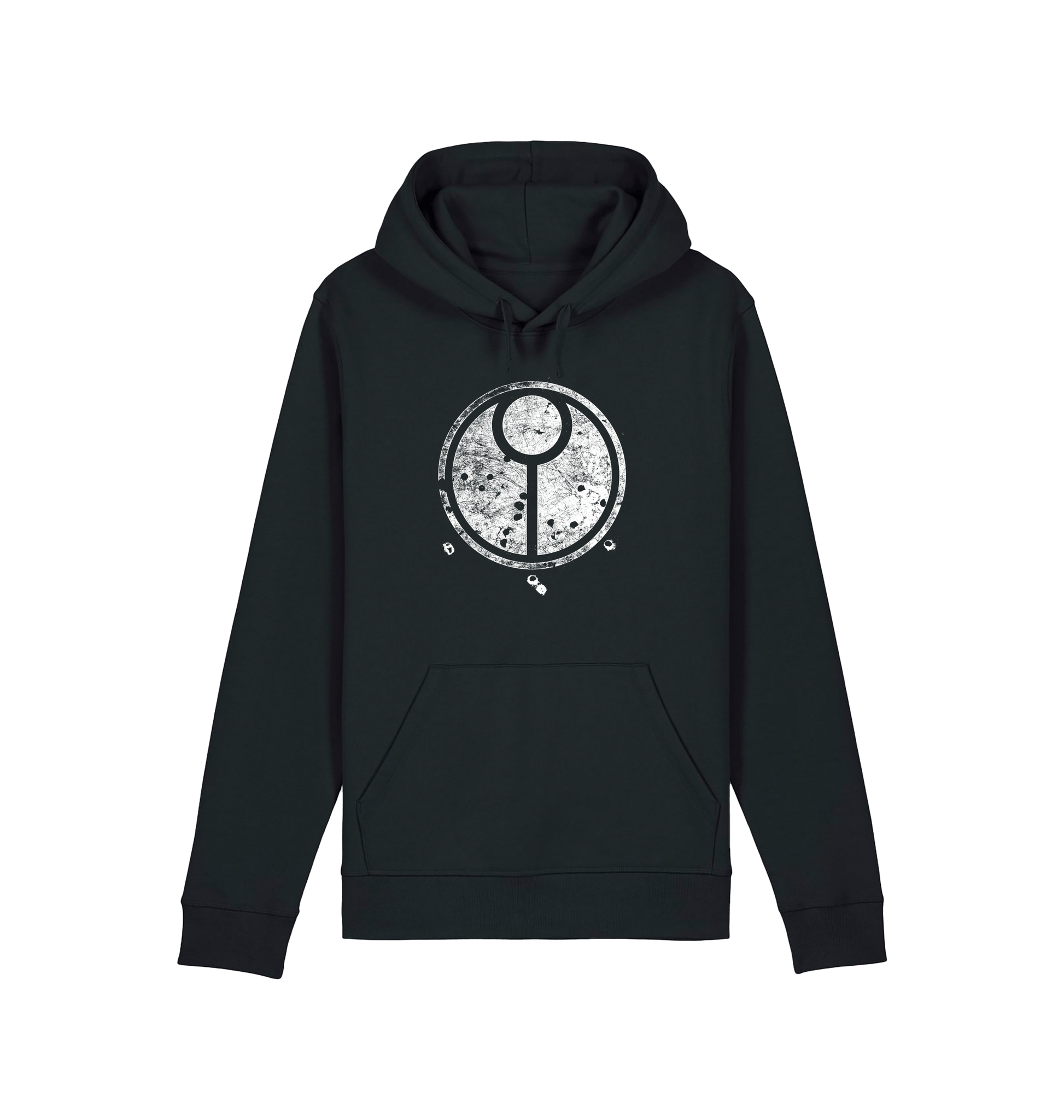 Black Printed Hoody Front