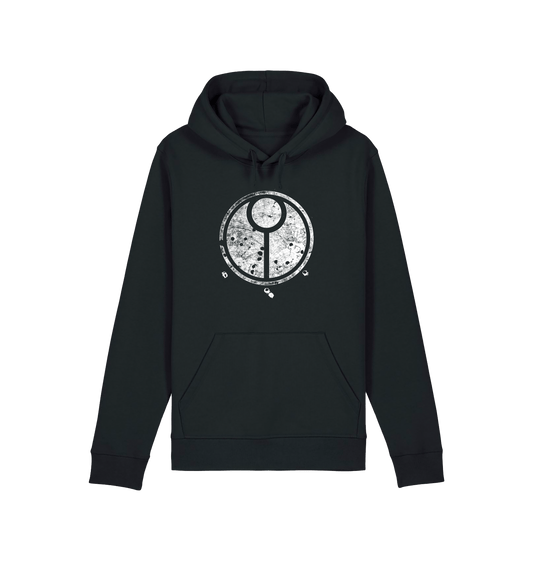 Black Printed Hoody Front