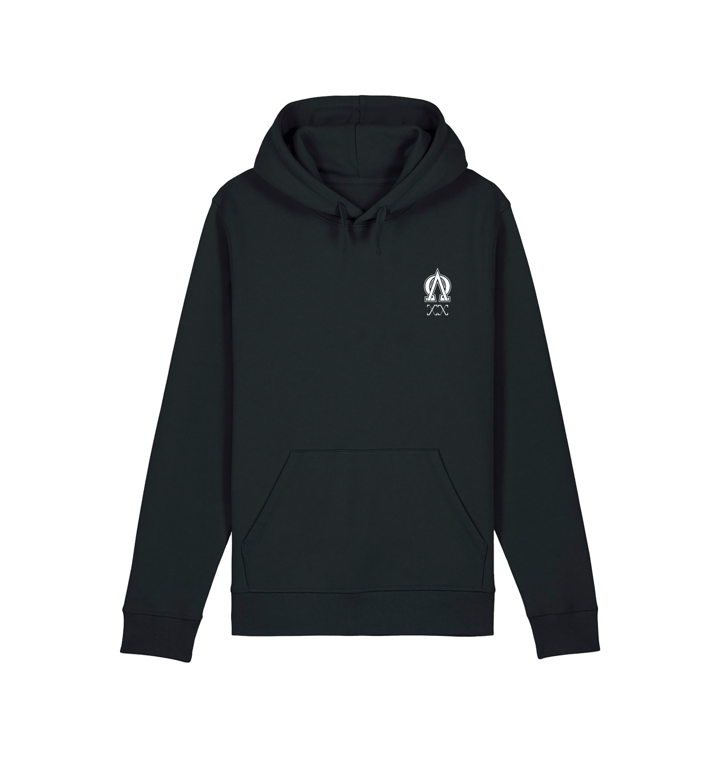 Black Printed Hoody Front