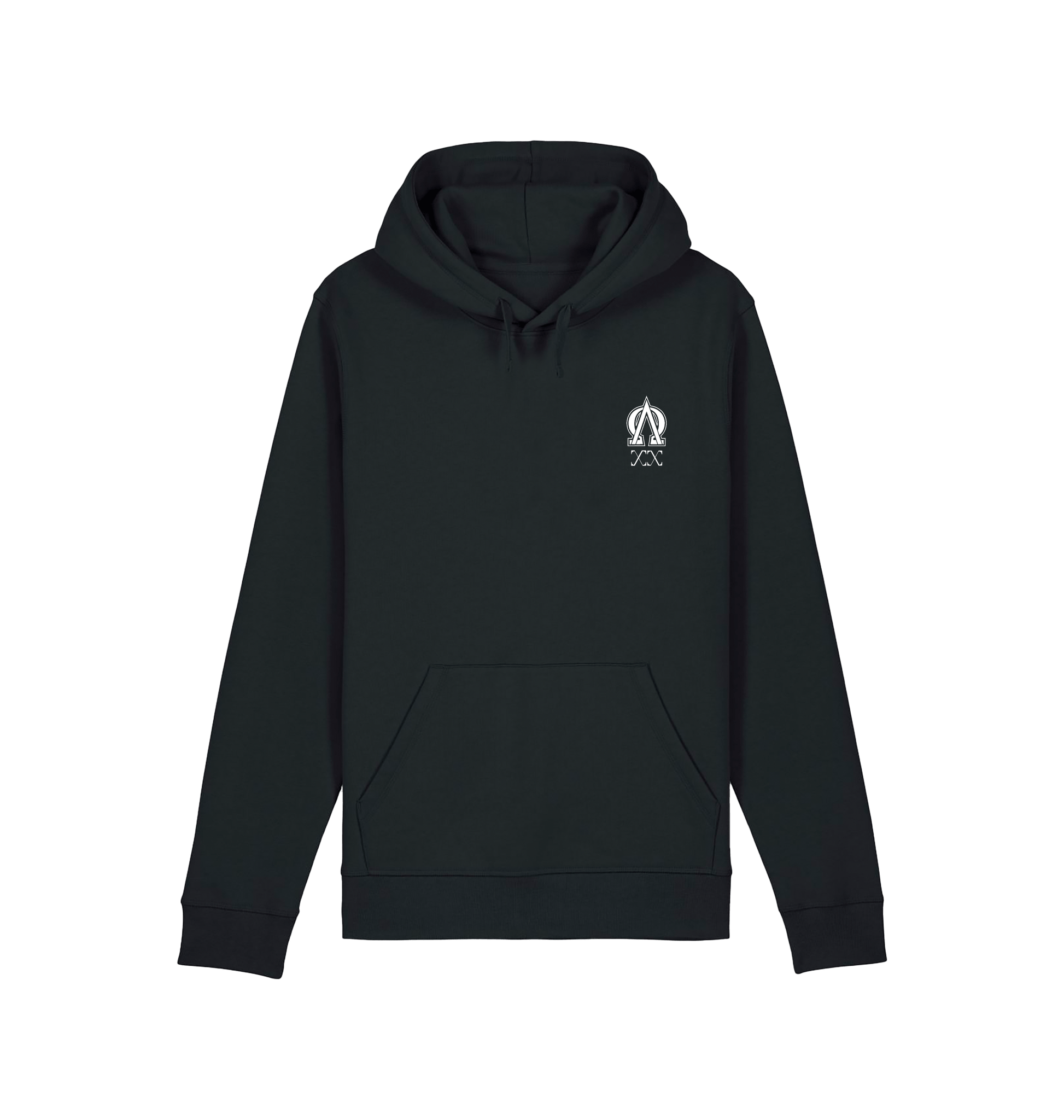 Black Printed Hoody Front