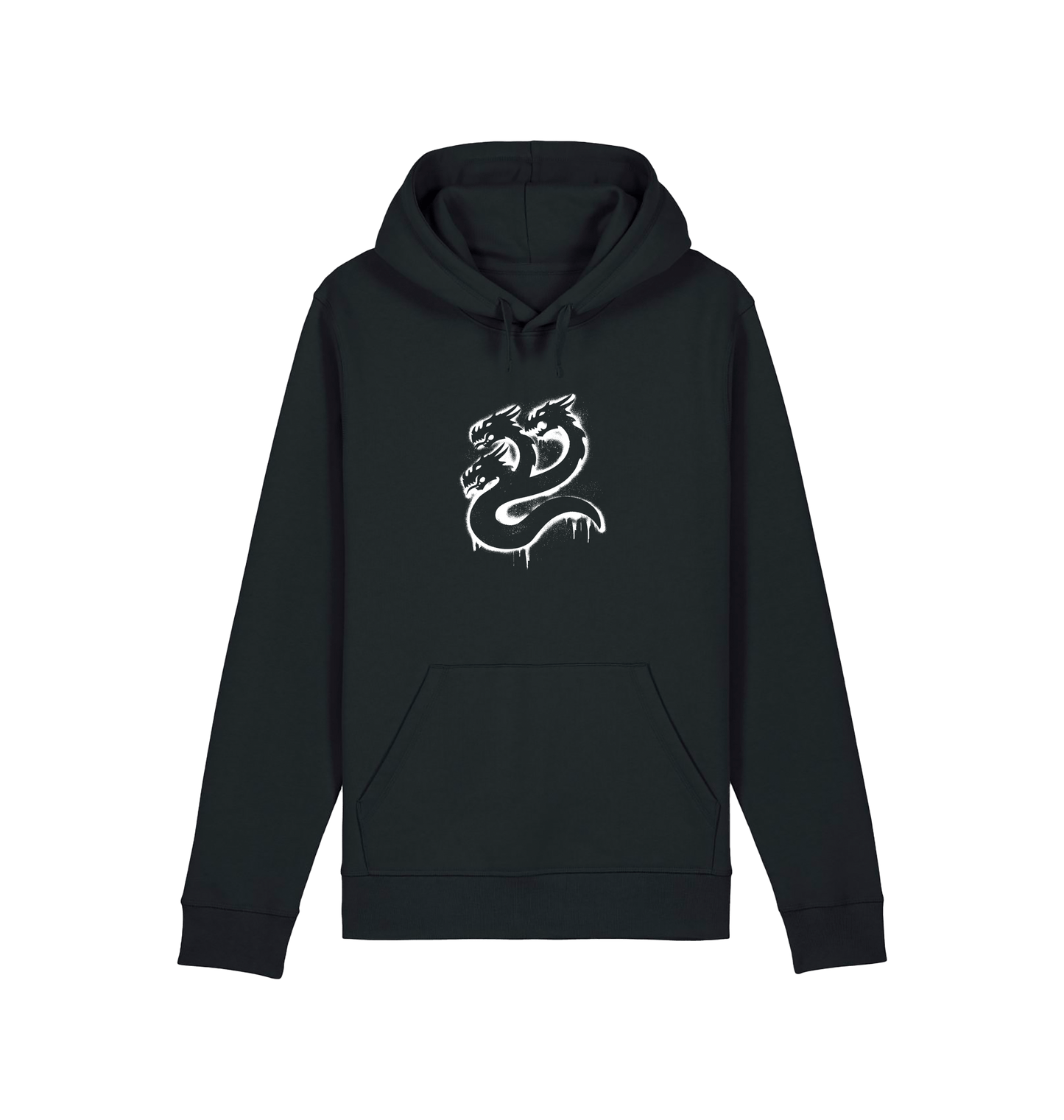Black Printed Hoody Front