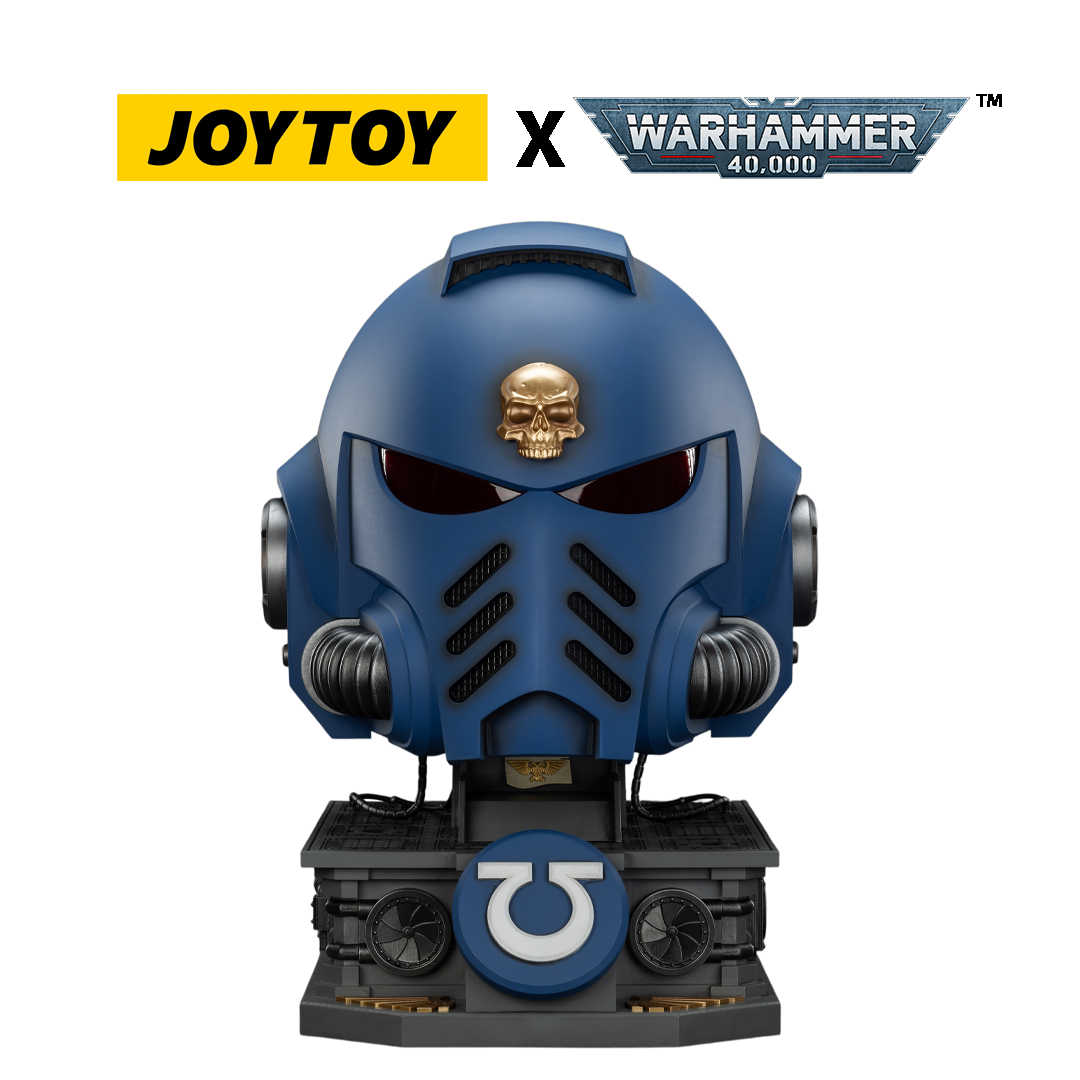 JoyToy Warhammer 40,000: Ultramarines Captain Mk X Helmet and Display Stand (1/1 Scale) Preorder
