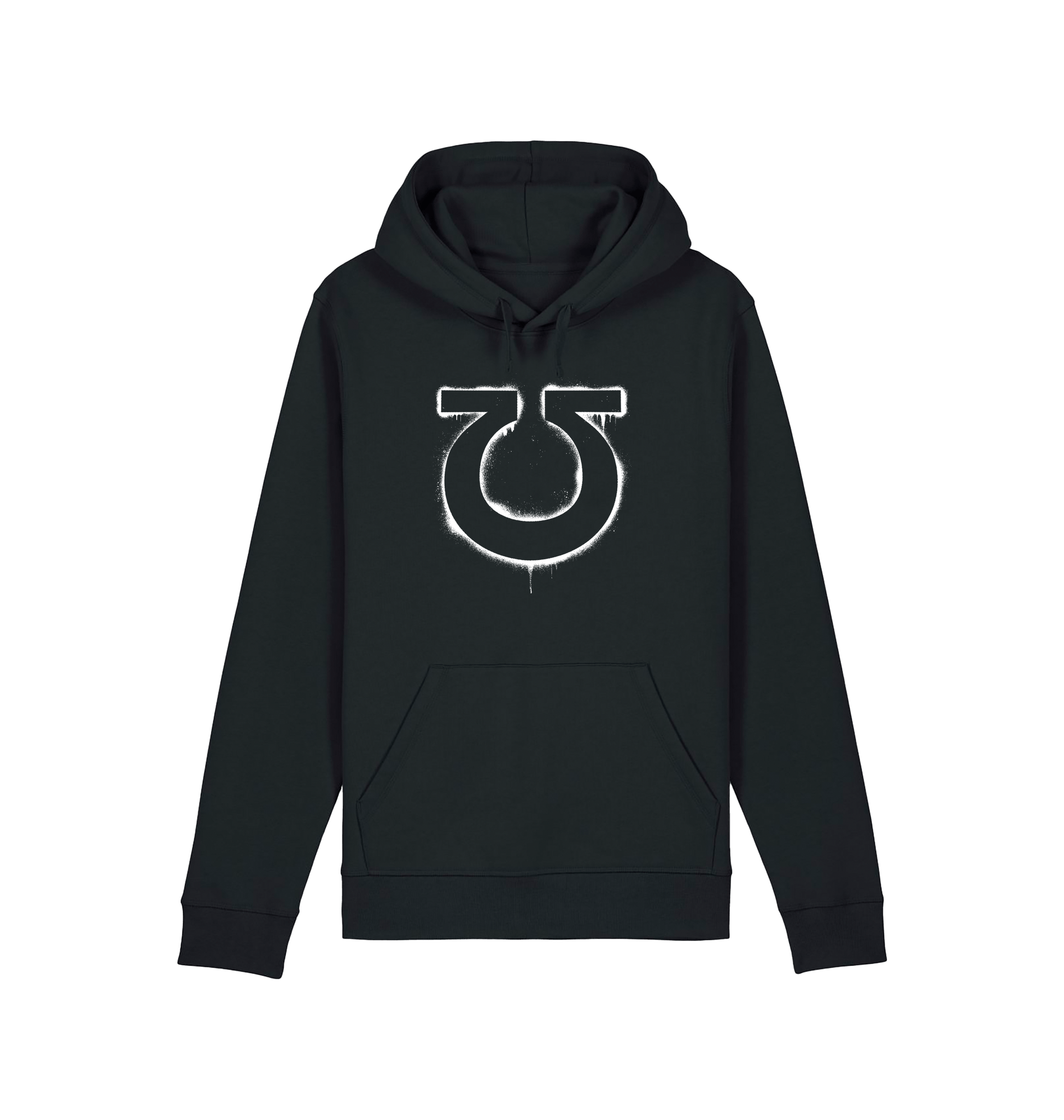 Black Printed Hoody Front