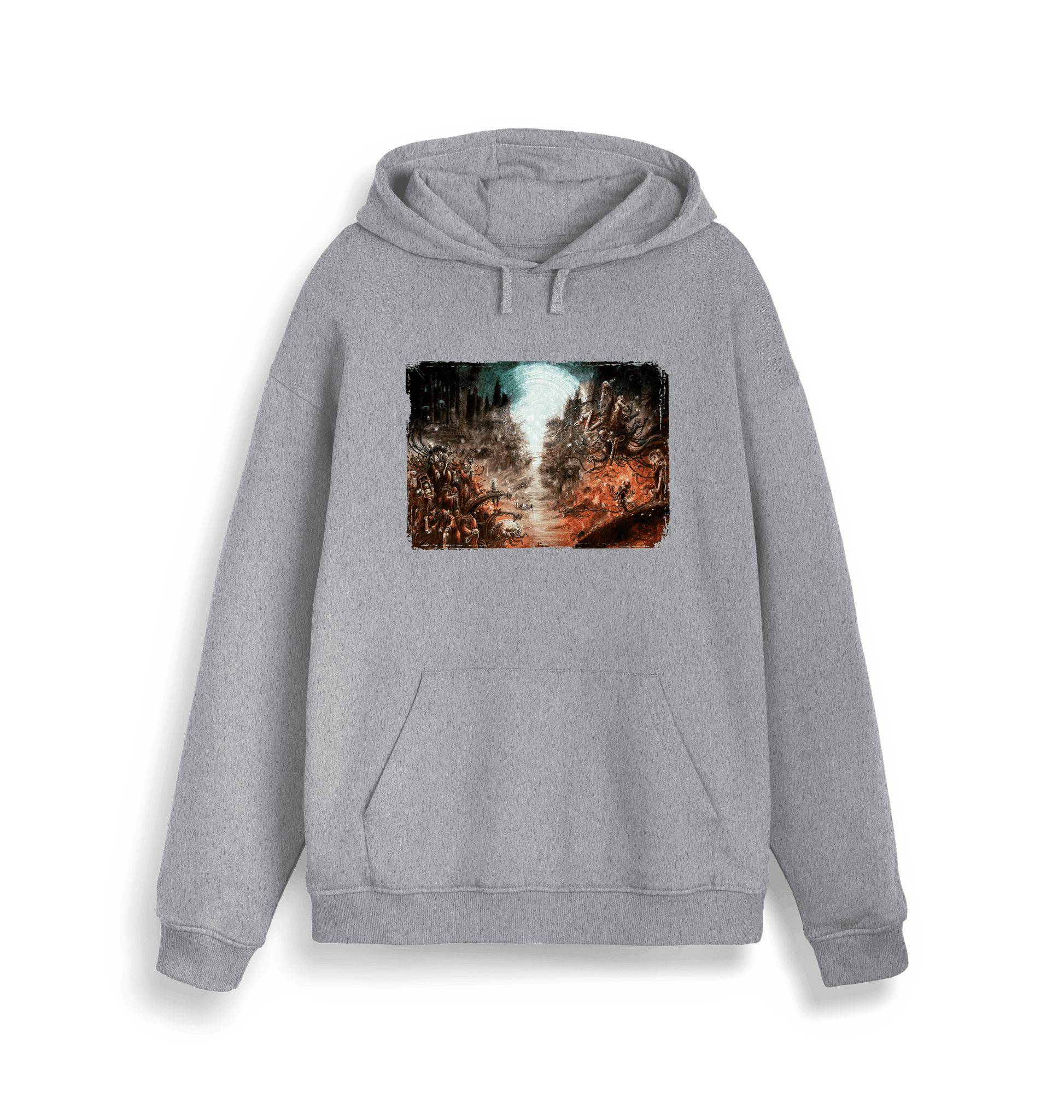 Heather Grey Printed Sweater Front