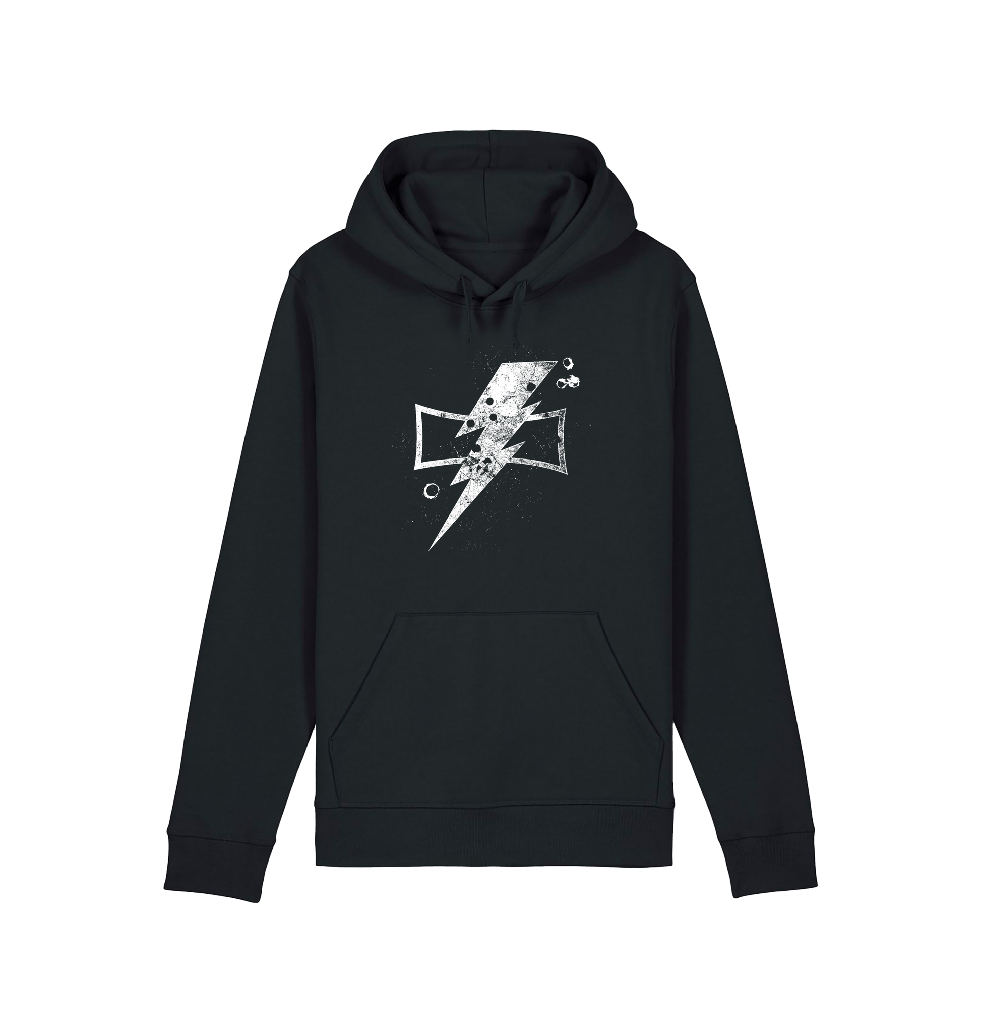 Black Printed Hoody Front