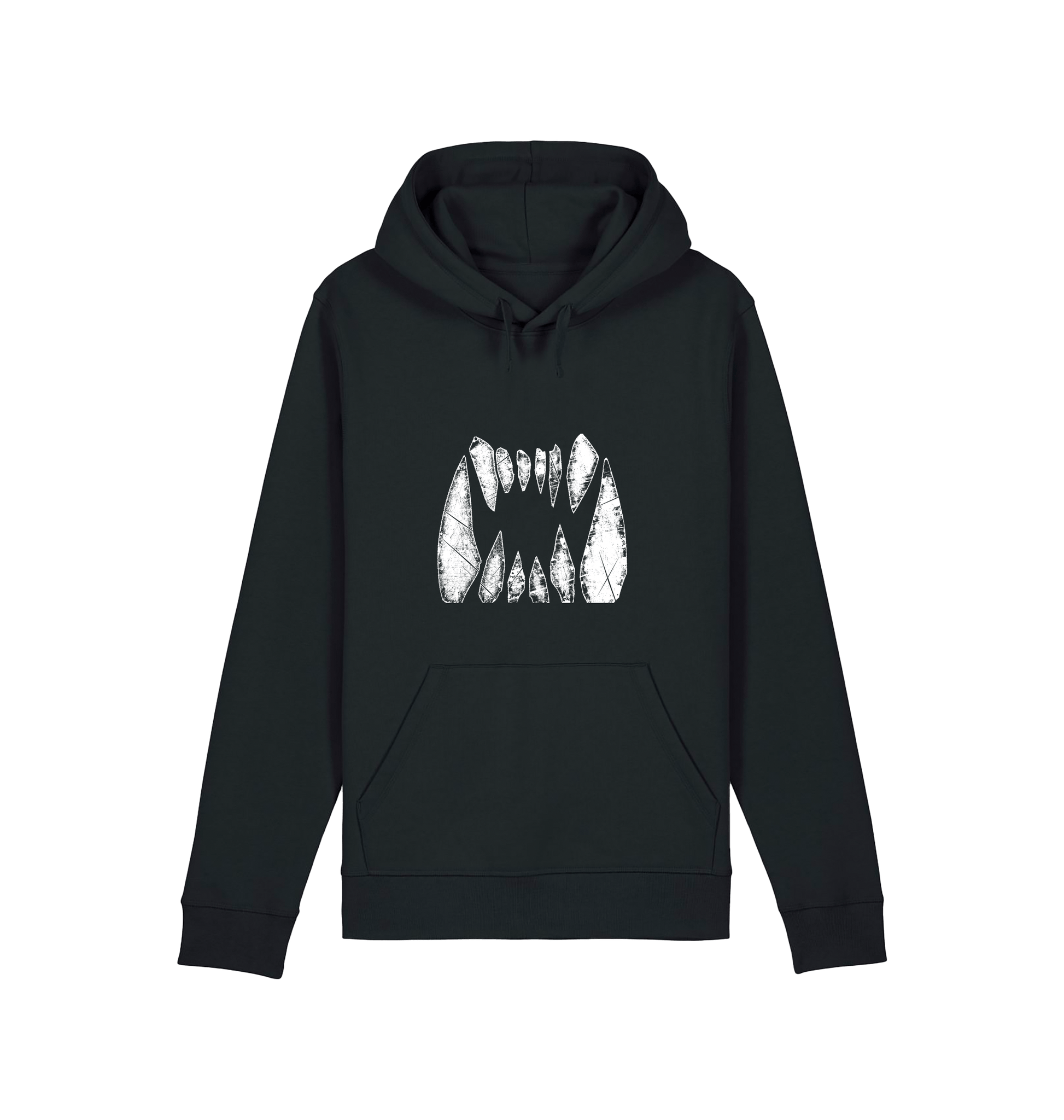 Black Printed Hoody Front