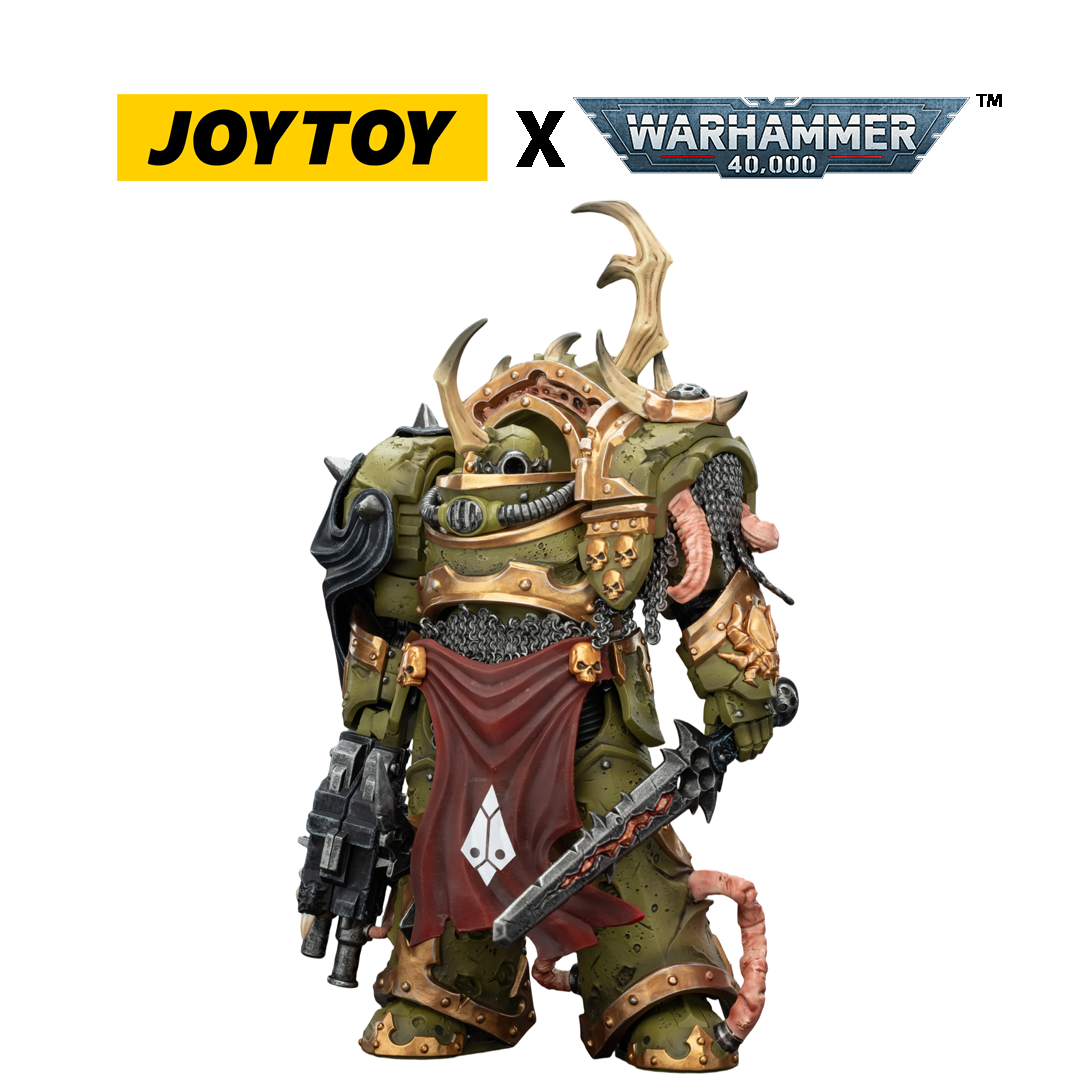 JoyToy Warhammer 40,000 Action Figure - Death Guard, Blightlord Terminator 3 with Combi-bolter and Bubotic Blade (1/18 Scale) Preorder