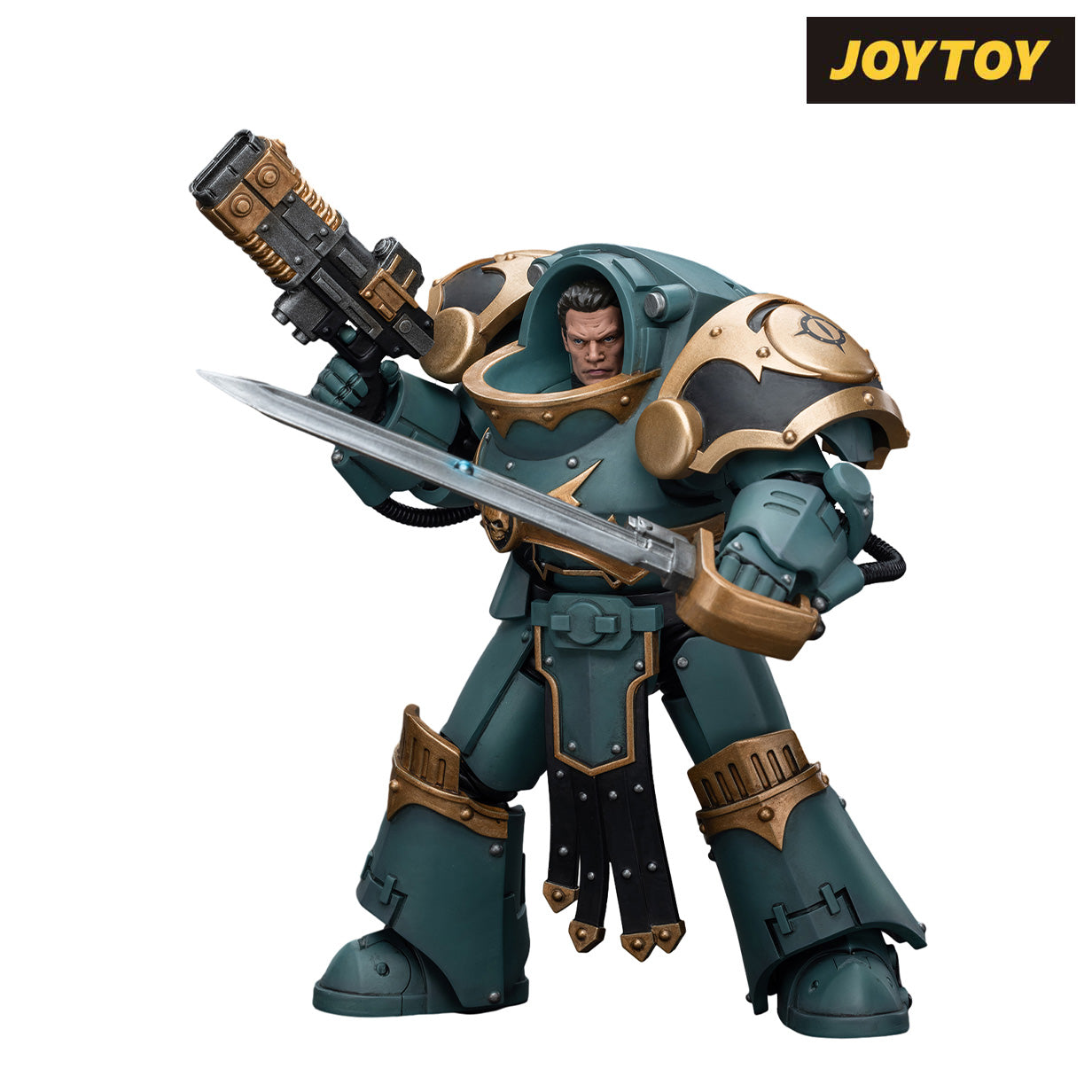 JoyToy Warhammer The Horus Heresy Action Figure - Sons of Horus Tartaros Terminator Squad Sergeant with Volkite Charger and Power Sword (1/18 Scale) Preorder