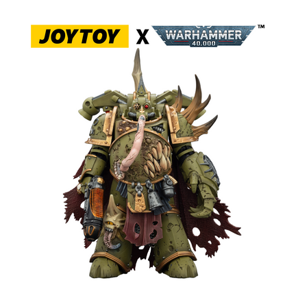 JOYTOY Warhammer 40,000 Action Figure - Death Guard, Plague Marine Champion with Plasma Pistol and Power Fist (1/18 Scale) Preorder