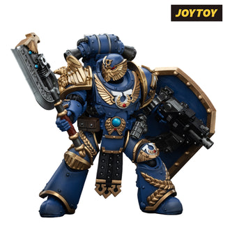 JoyToy Warhammer The Horus Heresy Action Figure - Ultramarines, Invictarus Suzerain #1 with Bolt Pistol, Legatine Axe and Argyrum Pattern Boarding Shield (1/18 Scale)