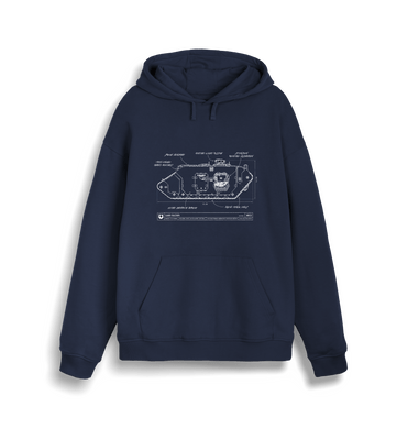 French Navy Printed Sweater Front