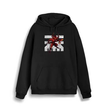 Black Printed Sweater Front