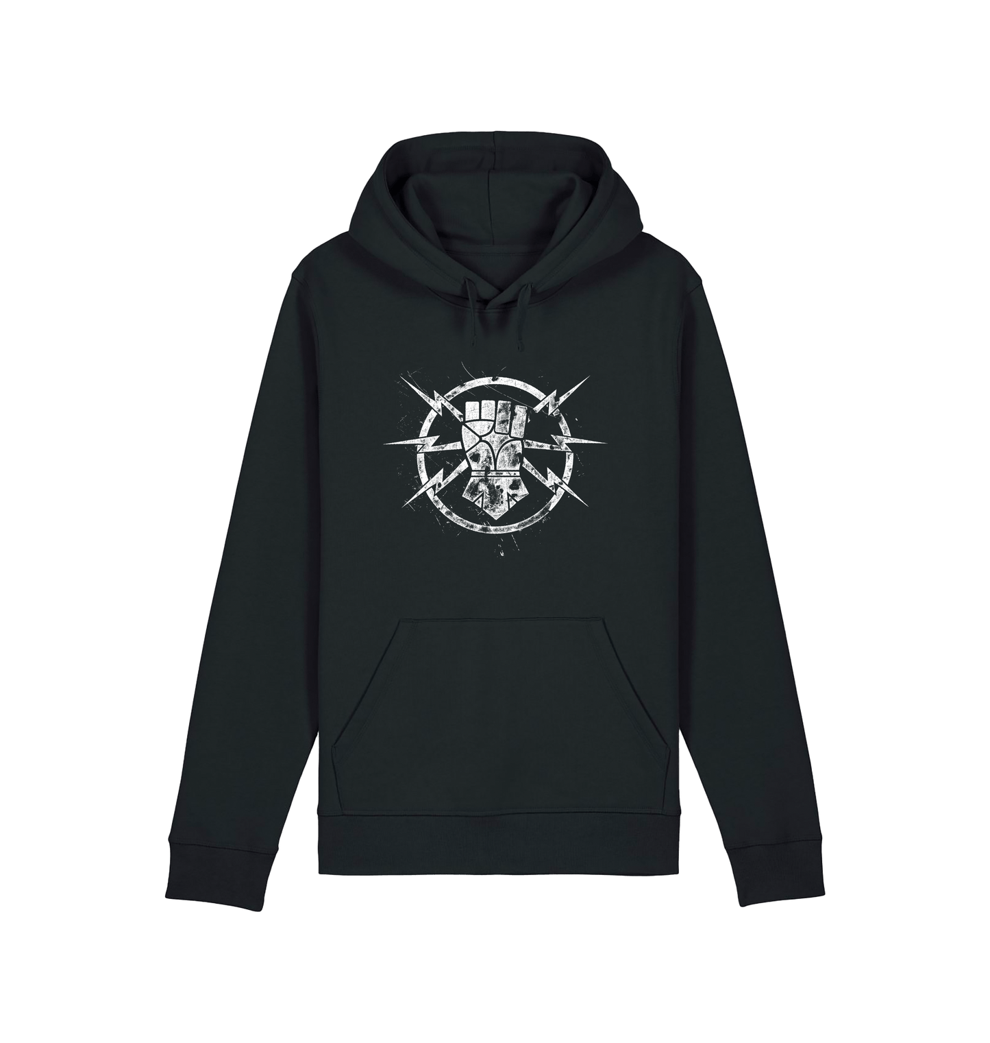 Black Printed Hoody Front