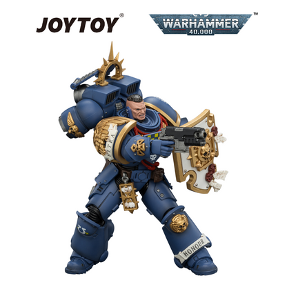 JOYTOY Warhammer 40,000 - Ultramarines, Captain with Jump Pack and Relic Shield (1/18 Scale) Preorder