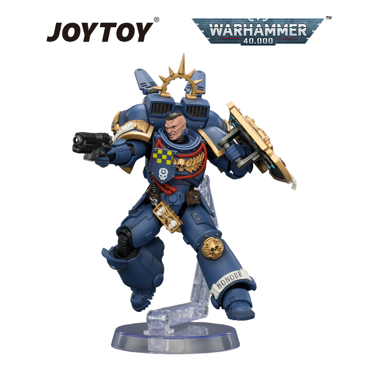 JOYTOY Warhammer 40,000 - Ultramarines, Captain with Jump Pack and Relic Shield (1/18 Scale) Preorder