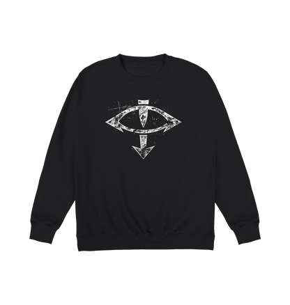 Deep Black Printed Sweater Front