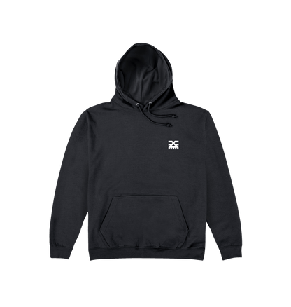 Jet Black Printed Hoody Front