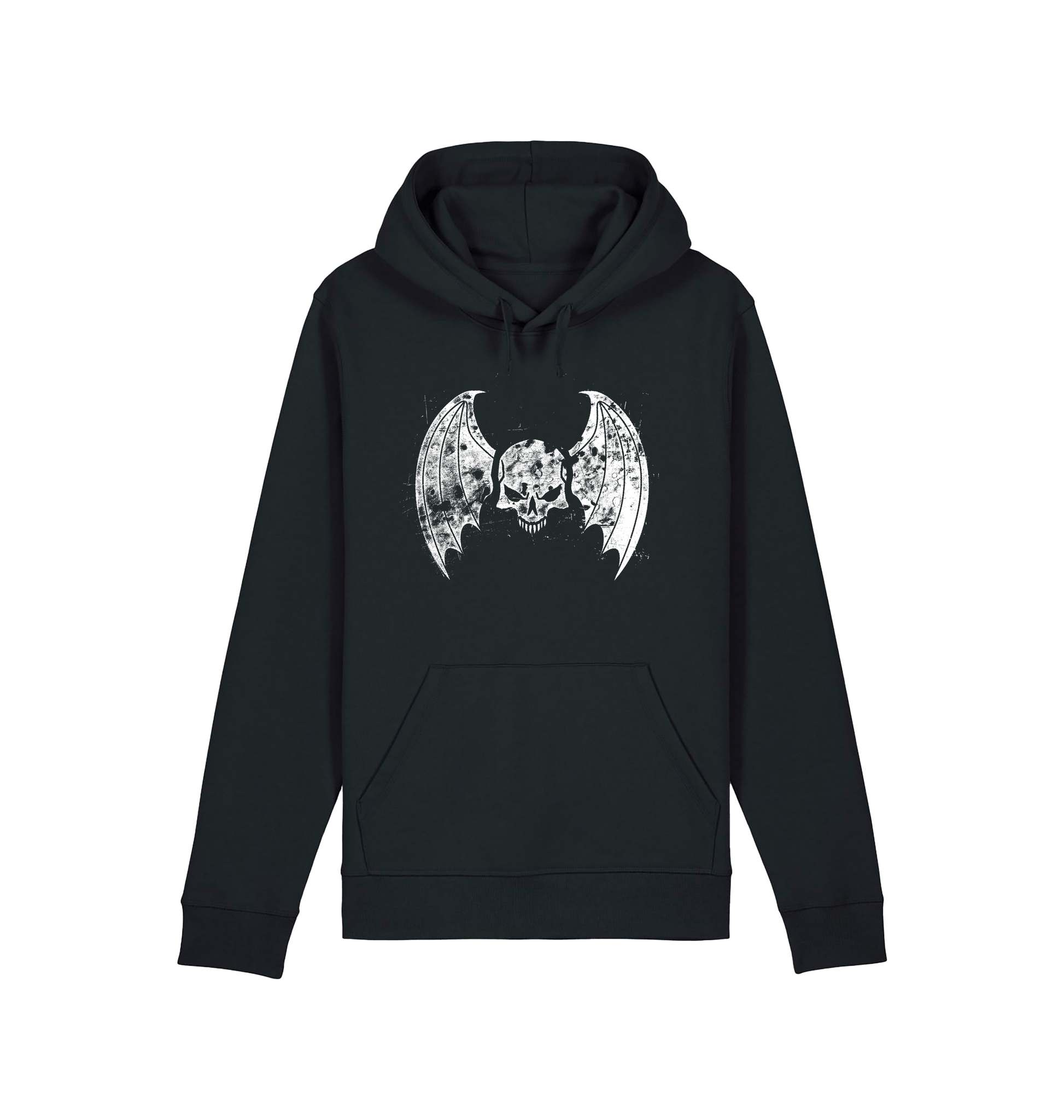 Black Printed Hoody Front