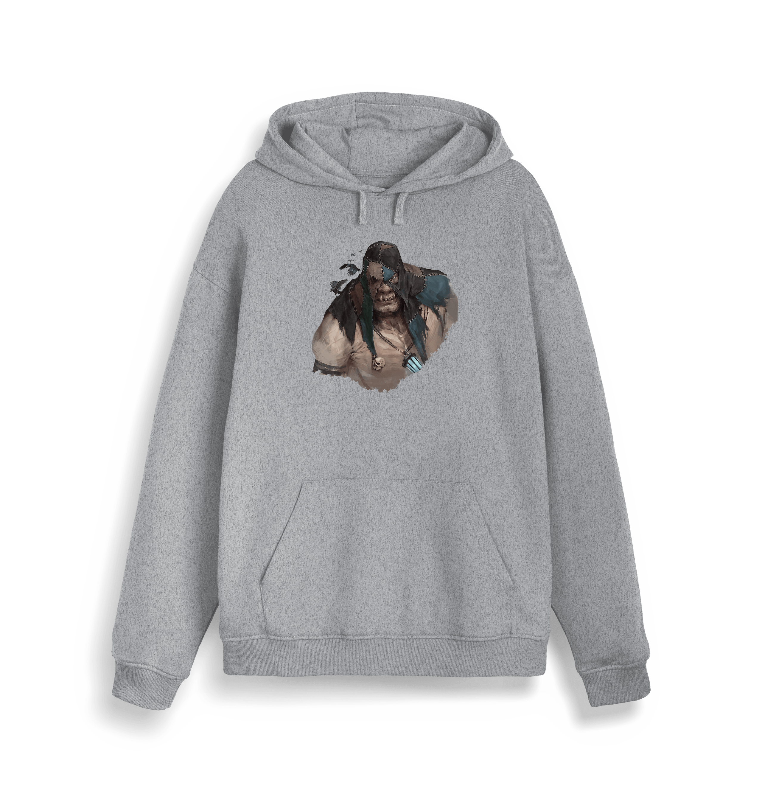 Heather Grey Printed Sweater Front