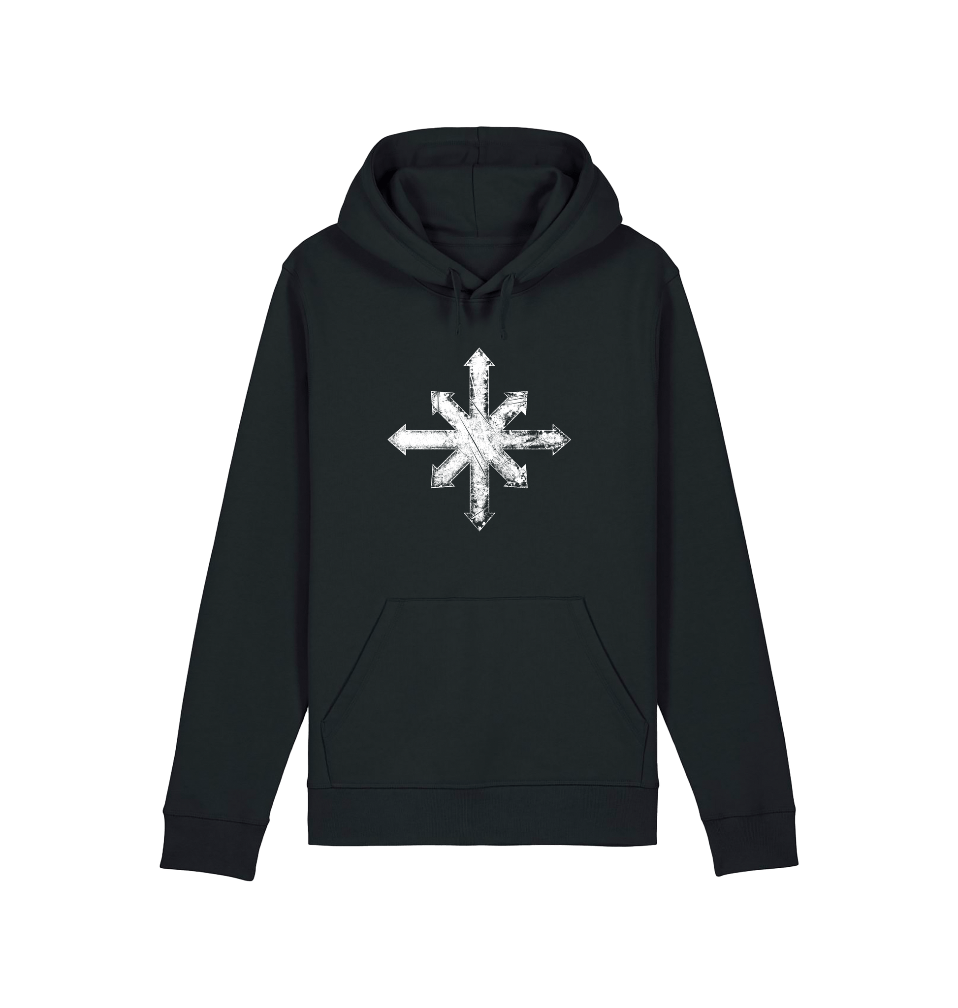 Black Printed Hoody Front