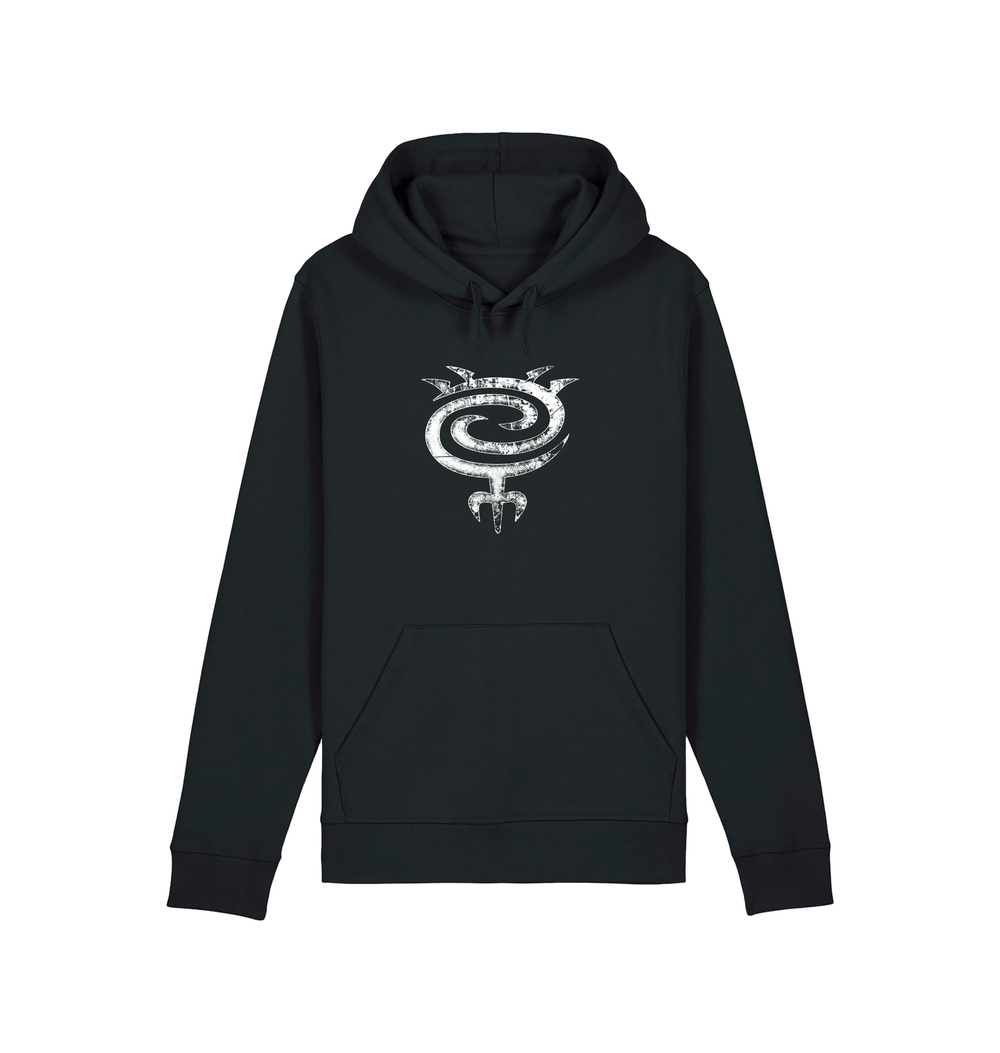 Black Printed Hoody Front