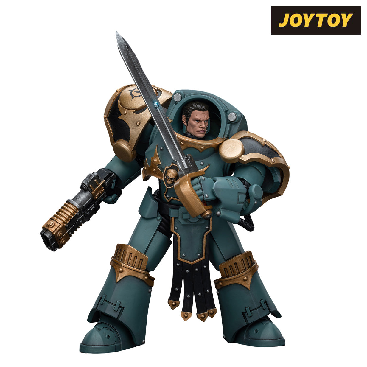 JoyToy Warhammer The Horus Heresy Action Figure - Sons of Horus Tartaros Terminator Squad Sergeant with Volkite Charger and Power Sword (1/18 Scale) Preorder