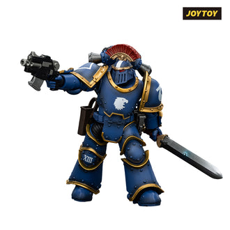 JoyToy Warhammer The Horus Heresy Action Figure - Ultramarines, Legion MkIII Tactical Squad, Sergeant with Power Sword (1/18 Scale) Preorder