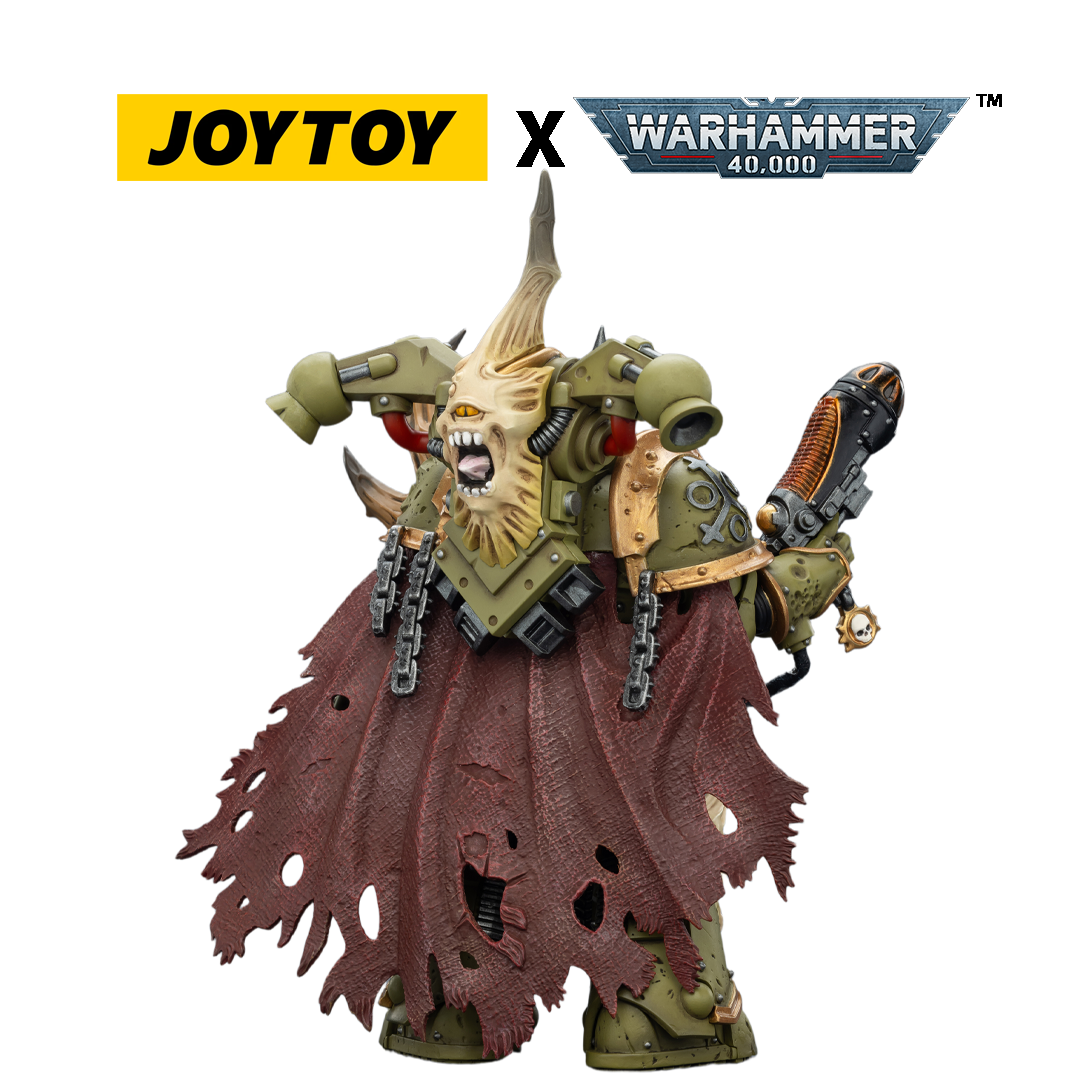 JOYTOY Warhammer 40,000 Action Figure - Death Guard, Plague Marine Champion with Plasma Pistol and Power Fist (1/18 Scale) Preorder