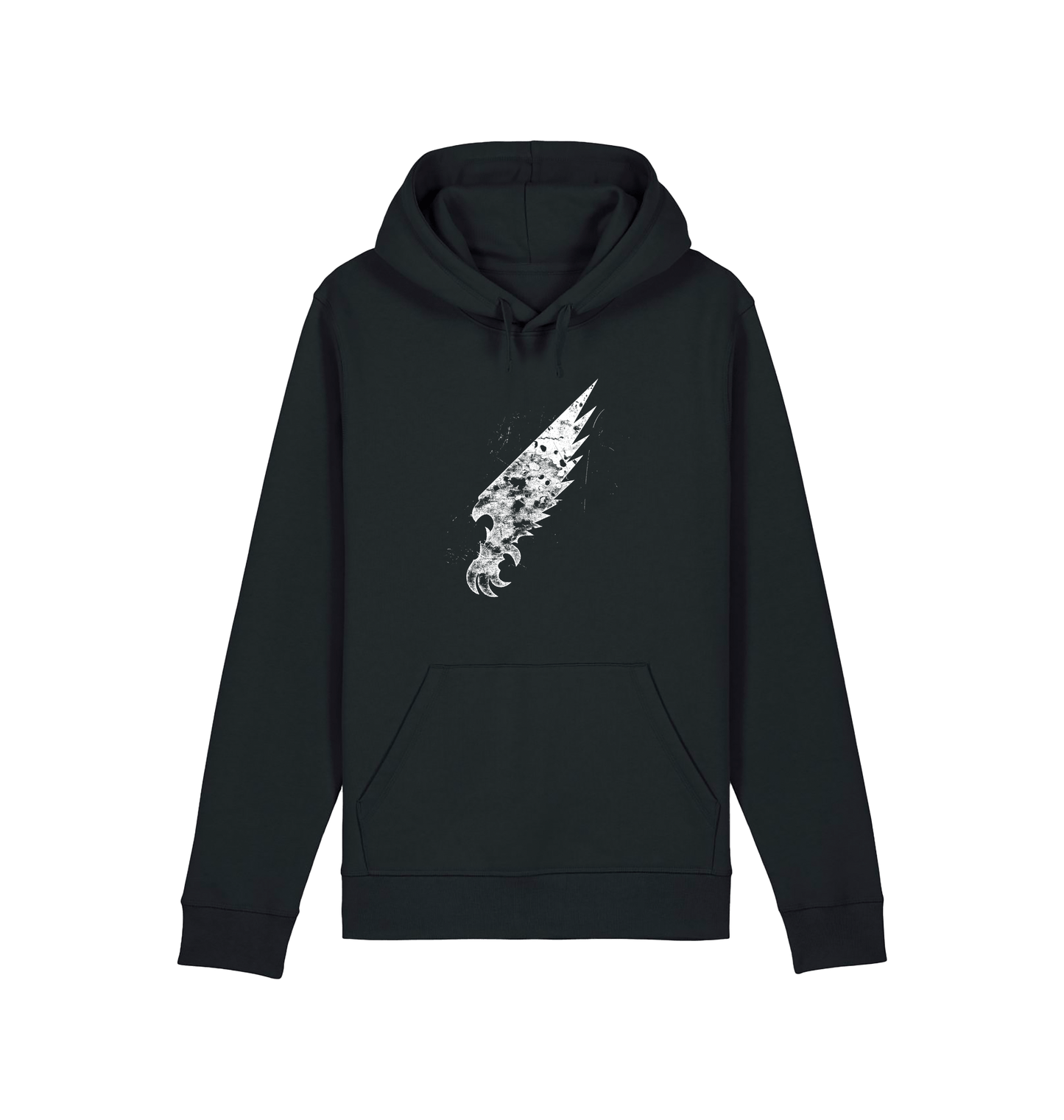 Black Printed Hoody Front