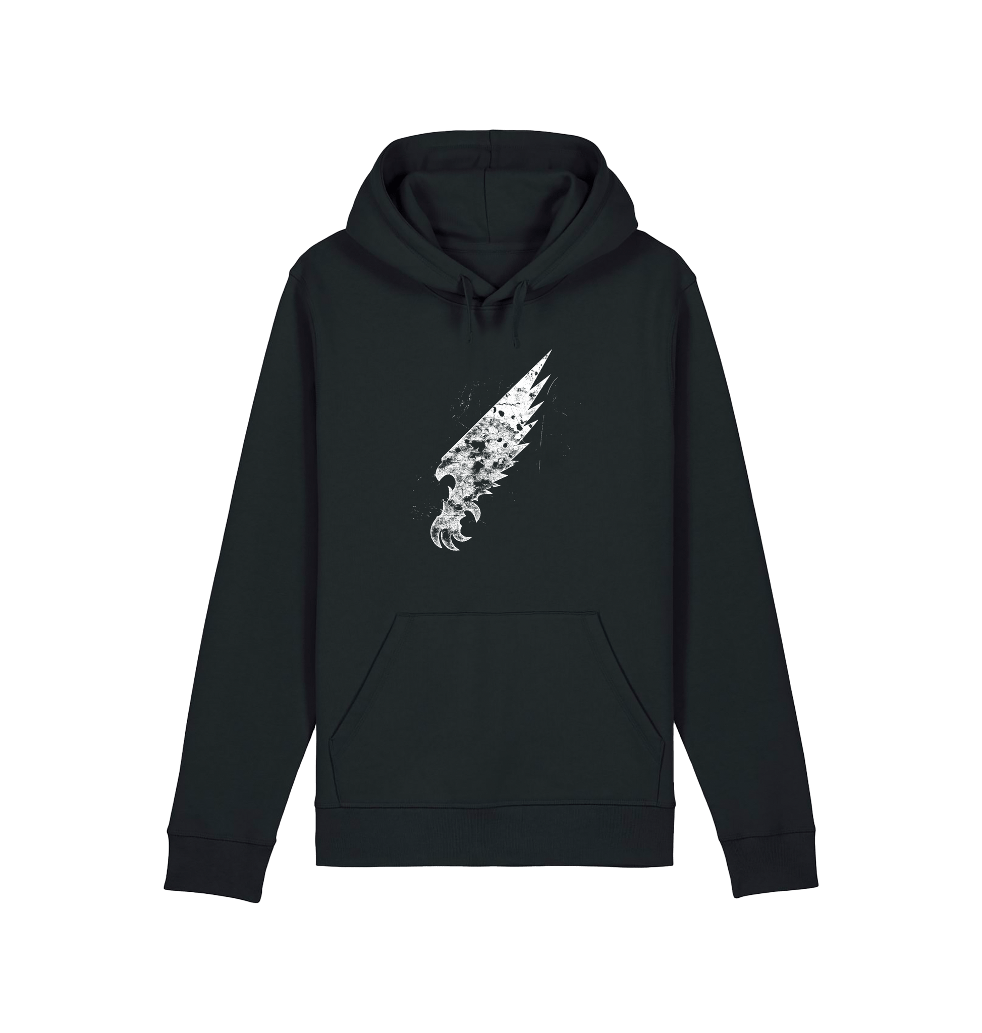 Black Printed Hoody Front
