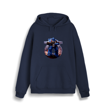 French Navy Printed Sweater Front