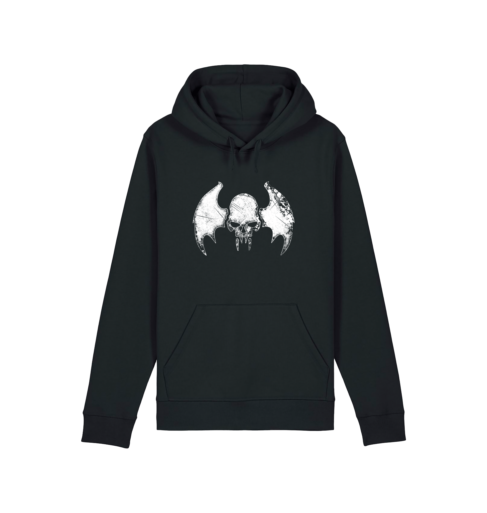 Black Printed Hoody Front
