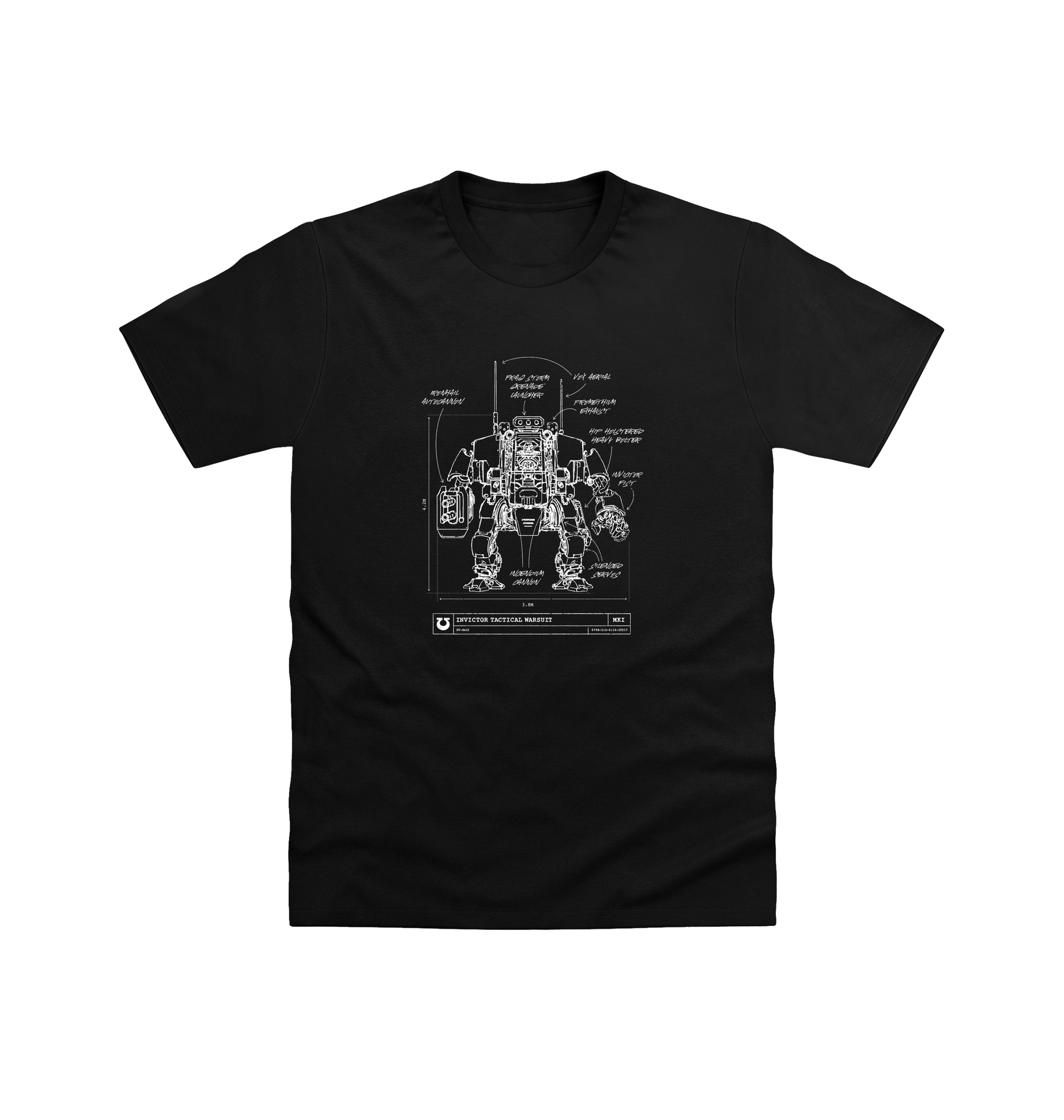 Pitch Black Ultramarines Invictor Warsuit T Shirt