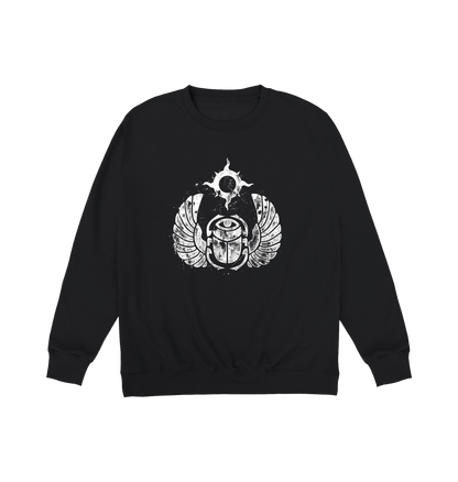 Deep Black Printed Sweater Front